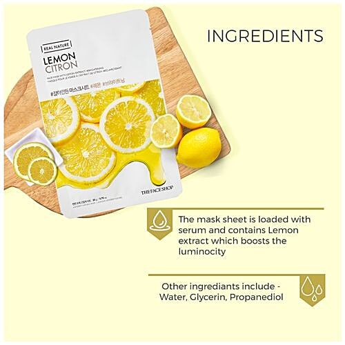 The Face Shop Real Nature Lemon Face Mask, 20 g  