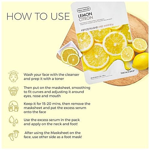 The Face Shop Real Nature Lemon Face Mask, 20 g  
