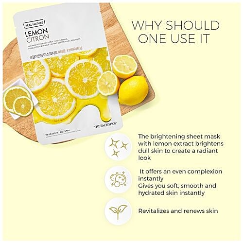 The Face Shop Real Nature Lemon Face Mask, 20 g  