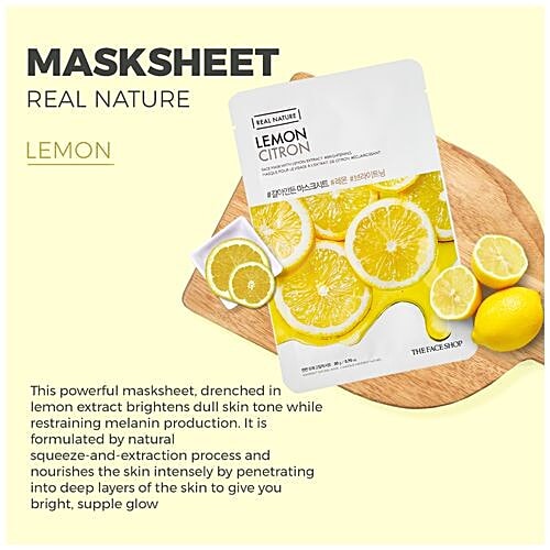 The Face Shop Real Nature Lemon Face Mask, 20 g  