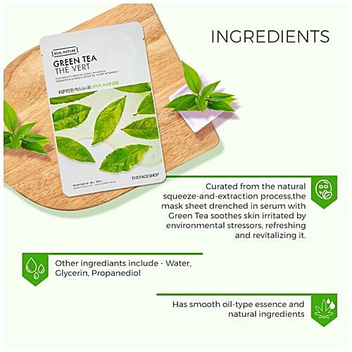 Buy The Face Shop Real Nature Green Tea Face Mask with Green Tea