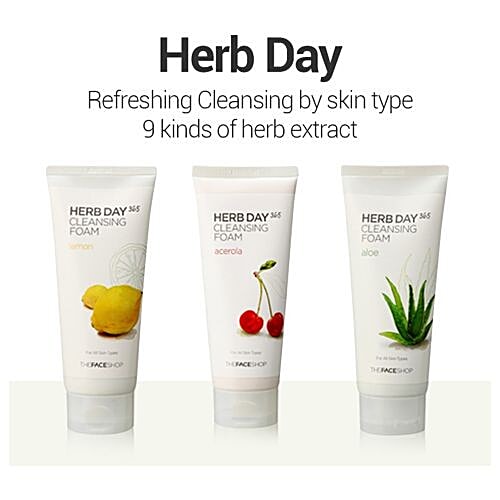 Buy The Face Shop Herb Day 365 Cleansing Foam Mung Beans, For All