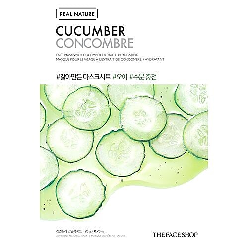 The Face Shop Real Nature Cucumber Face Mask, 20 g