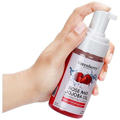 Buy Greenberry Organics Foaming Face Wash Rose & Jojoba Oil, Normal