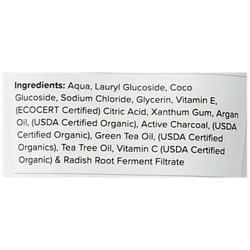 Greenberry Organics Detox Charcoal Face Wash - Vitamin C, Green Tea & Tea Tree, For All Skin Type, 100% Soap Free, 120 ml  100% Soap Free