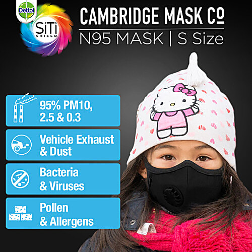 Dettol Sitishield Cambridge N95 Mask – Small, Black, 1 pc  