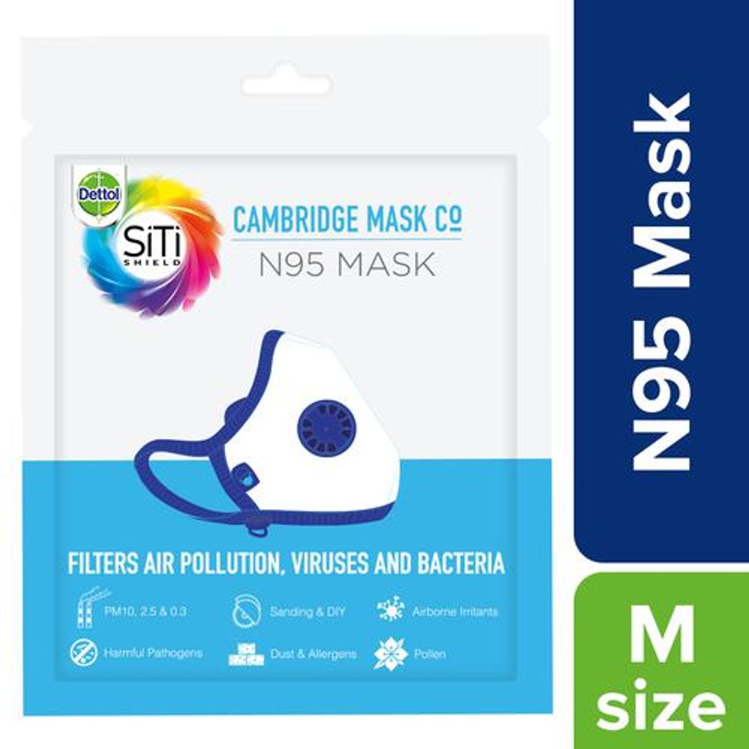 Dettol Sitishield Cambridge N95 Mask - Medium, Black, 1 pc 