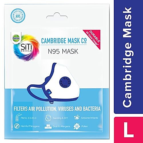 Dettol Sitishield Cambridge N95 Mask – Large, Black, 1 pc  