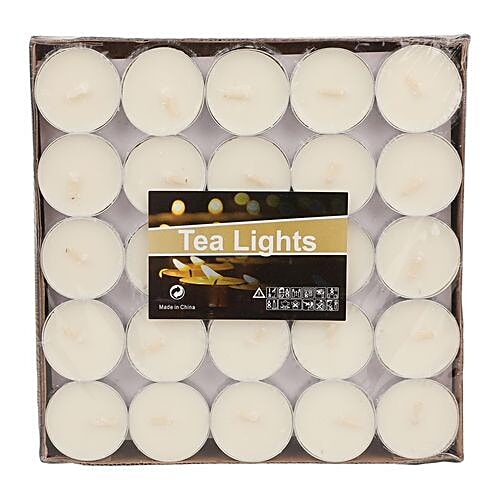 DP Candle Wax Decorative Tea Lights - White, Bb-1254, 50 pcs  