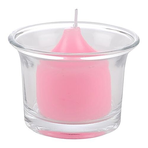 DP Decorative Wax Candles Scented - Pink, BB-1263- Rose, 8 pcs  