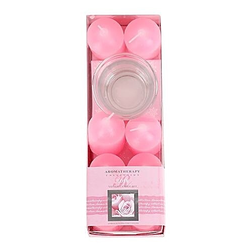 DP Decorative Wax Candles Scented - Pink, BB-1263- Rose, 8 pcs  