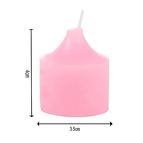 DP Decorative Wax Candles Scented - Pink, BB-1263- Rose, 8 pcs  