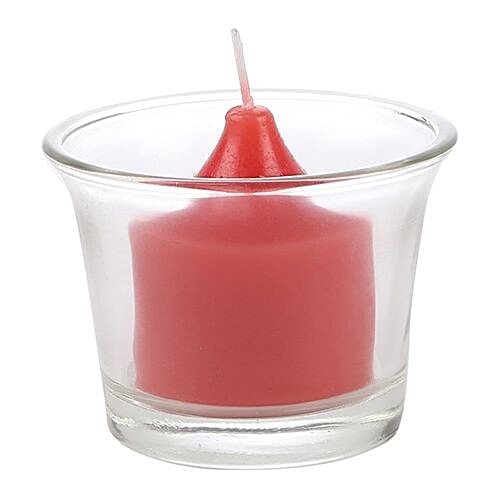 DP Decorative Wax Scented Candles & Holder - Red, BB-1263, Strawberry, 8 pcs  