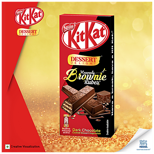 Nestle Kitkat Dessert Delight Heavenly Brownie Kubes Coated Wafer - Dark Chocolate, 50 g  