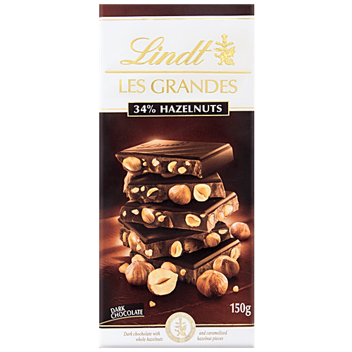 Lindt Les Grandes - Milk Chocolate, 34% Hazelnuts, 150 g  