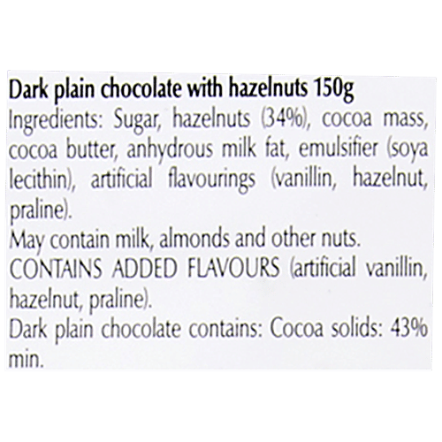 Lindt Les Grandes - Milk Chocolate, 34% Hazelnuts, 150 g  