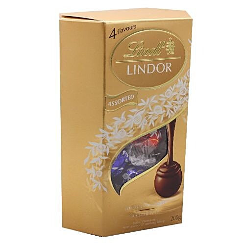 Lindt Lindor Assorted Chocolate - 4 Flavours, 200 g  Smooth Melting
 Assorted Flavours
 Luxurious Treat