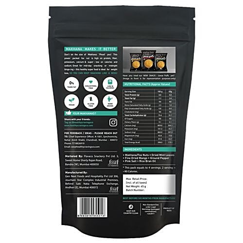 The Healthy Cravings Co. Makhana - Mint, 45 g Natural, High Protein