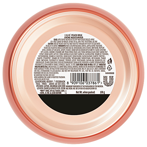 Lakme Peach Pro Ceramide Creme Moisturizer - For Dry Skin, Normal Skin & Sensitive Skin, 100 g  For Skin Barrier Repair