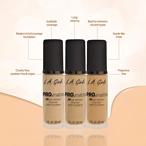 LA girl HD PRO Matte Foundation, 30 ml Light Tan 