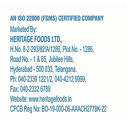 Heritage Daily Health Toned Milk, 500 ml Pouch