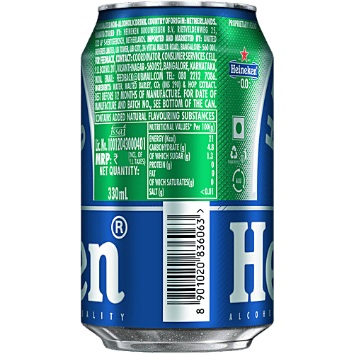 Heineken 0.0 Non Alcoholic Beer, 330 ml Can 