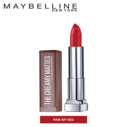 Maybelline New York Color Sensational Creamy Matte Lipstick, 3.9 g 641 Pink My Red 