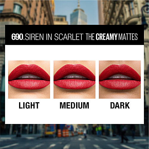 Maybelline New York Colour Sensational Creamy Matte Lipstick, 3.9 g 690 Siren In Scarlet 