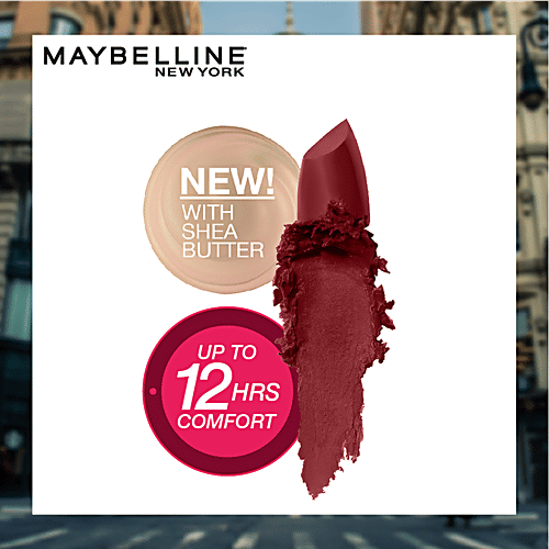 Maybelline New York Color Sensational Creamy Matte Lipstick, 3.9 g 696 Burgundy Blush