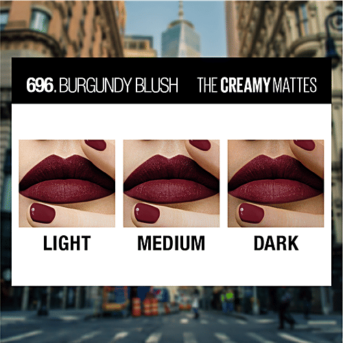 Maybelline New York Color Sensational Creamy Matte Lipstick, 3.9 g 696 Burgundy Blush