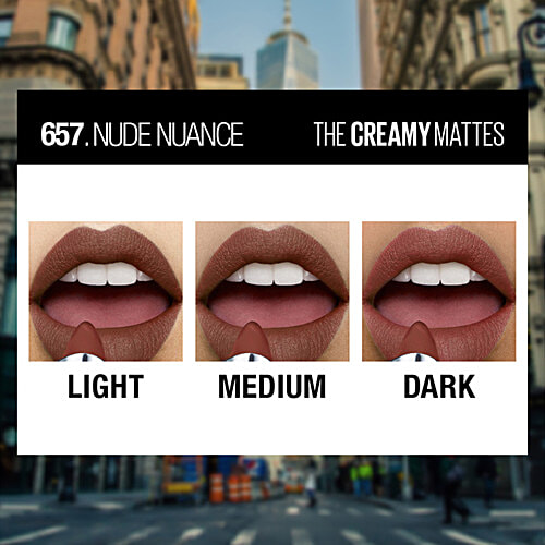 Maybelline New York Colour Sensational Creamy Matte Lipstick, 3.9 g 657 Nude Nuance 