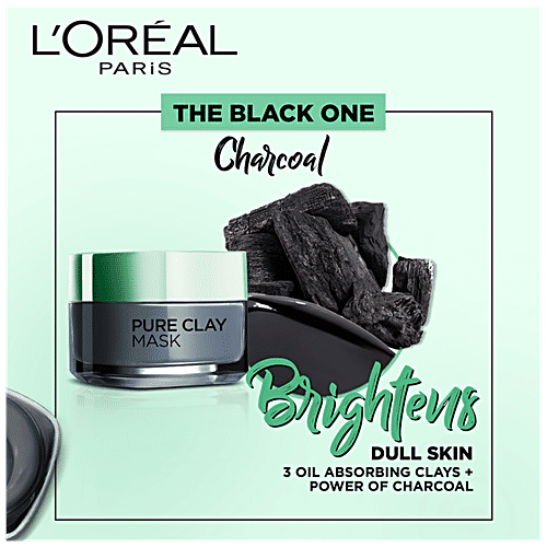 Loreal Paris Pure Clay Clay Mask, Detoxify with Charcoal, 50 ml  