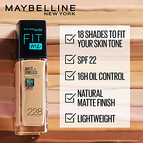 Maybelline New York Fit Me Matte + Poreless Liquid Foundation, 30 ml 120 Classic Ivory Super Blendable, Natural Matte Finish