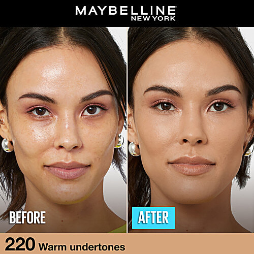Maybelline New York Fit Me Matte+Poreless Liquid Foundation, 30 ml 220 Natural Beige Super Blendable, Natural Matte Finish