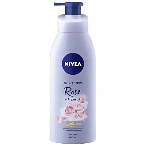 Nivea Oil in Lotion - Dry Skin, Rose & Argan Oil, 24hrs Long Lasting Moisturization, 400 ml  24hrs Long Lasting Moisturization