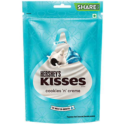 Hershey's Kisses Cookies 'N' Creme Chocolate, 100.8 g  Melt-In-Mouth Delights, Individually Wrapped