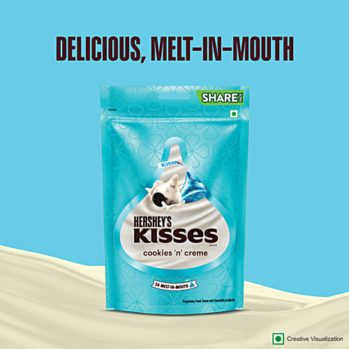 Hershey's Kisses Cookies 'N' Creme Chocolate, 100.8 g  Melt-In-Mouth Delights, Individually Wrapped
