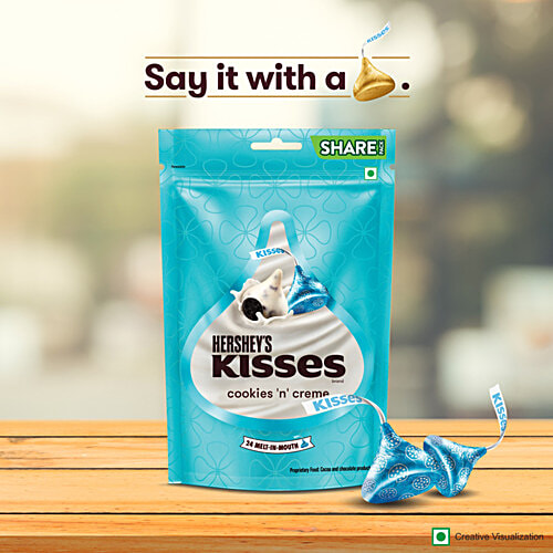 Hershey's Kisses Cookies 'N' Creme Chocolate, 100.8 g  Melt-In-Mouth Delights, Individually Wrapped