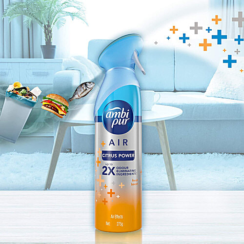 Ambipur Fresh Boost Air Freshener Spray - Citrus Power, 275 g  Upto 2X Odour Eliminating Ingredients