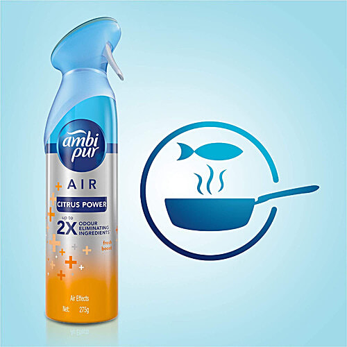 Ambipur Fresh Boost Air Freshener Spray - Citrus Power, 275 g  Upto 2X Odour Eliminating Ingredients