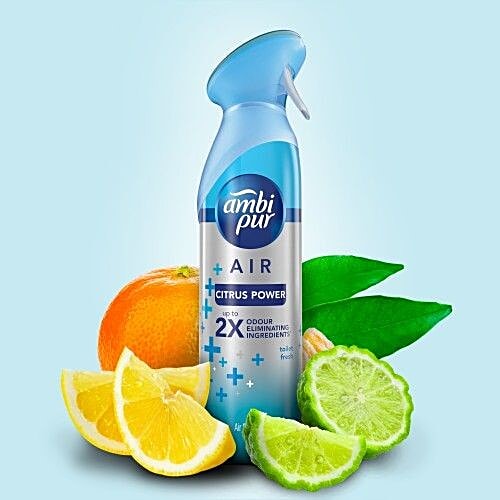 Ambipur Toilet Fresh Air Freshener Spray - Citrus Power, 275 g  Upto 2X Odour Eliminating Ingredients