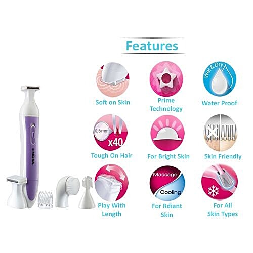 Nova NLS 550 Sensitive Touch Cordless Trimmer For Women, 1 pc  Prime Technology, Water Proof