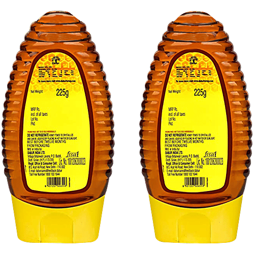 Dabur Honey Squeezy, 225 g (Buy 1 Get 1 Free)