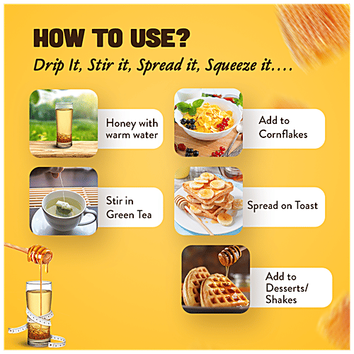 Dabur 100% Pure Honey - Worlds No.1 Honey Brand With No Sugar Adulteration, 225 g (Buy 1 Get 1 Free) 