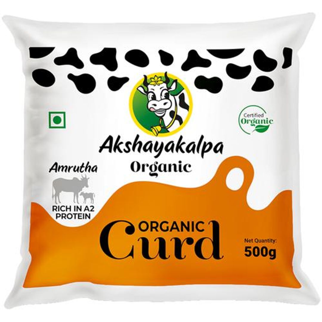 AKSHAYAKALPA Amrutha A2 Organic Curd, 500 g Pouch