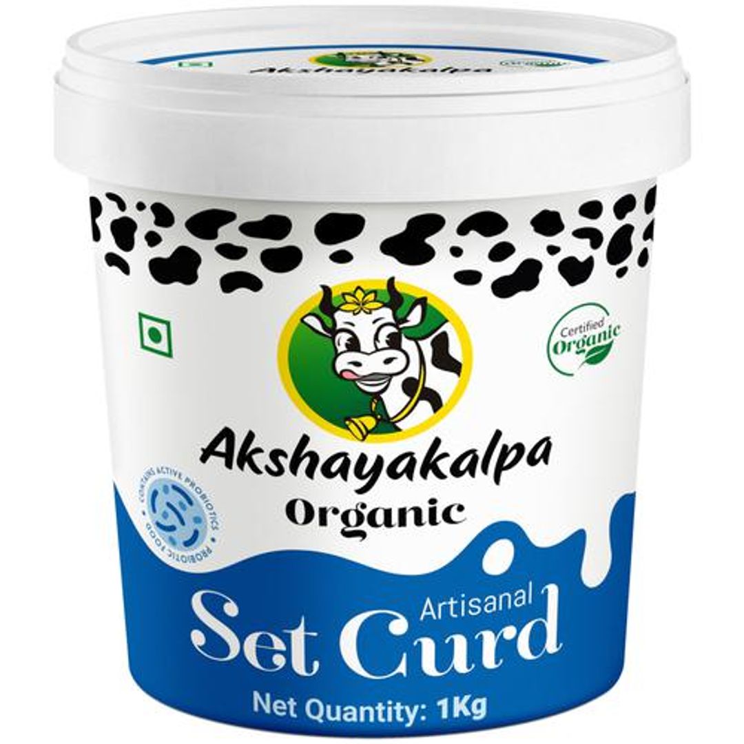 AKSHAYAKALPA Artisanal Organic Set Curd, 1 Kg Tub