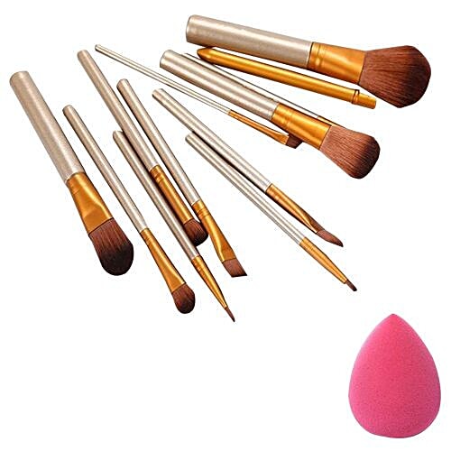 Bronson Professional Mini Makeup Brushes - Colour May Vary, 12 pcs  