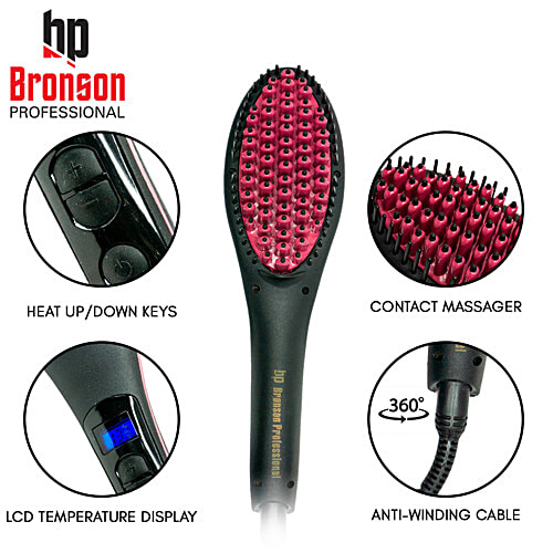 Bronson professional Simply Straight/Straight Artifact Ceramic Hair Straight Brush - Colour May Vary, 1 pc  Ceramic Coated Bristles