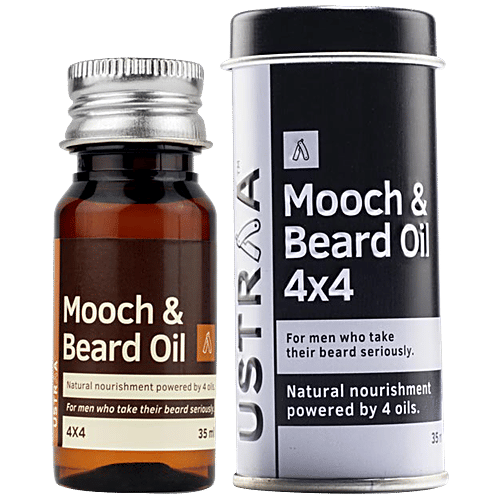 Buy Ustraa Mooch & Beard Oil 4X4, Nourishing, With 4 Oils Online at