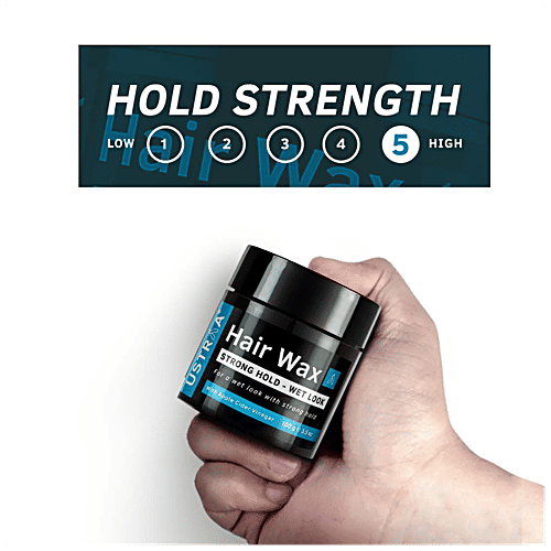 Ustraa Hair Wax For Men - Wet Look & Strong Hold, With Apple Cider Vinegar, 100 g  Free of Petrolatum, Paraffin